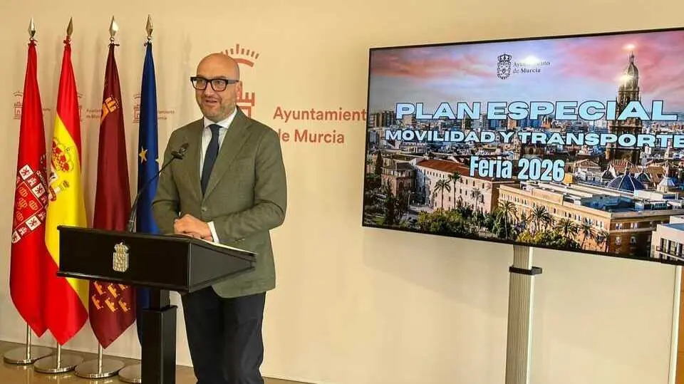 Imagen del concejal Jos&eacute; Francisco Mu&ntilde;oz durante la presentaci&oacute;n del Plan. (Ayuntamiento de Murcia)