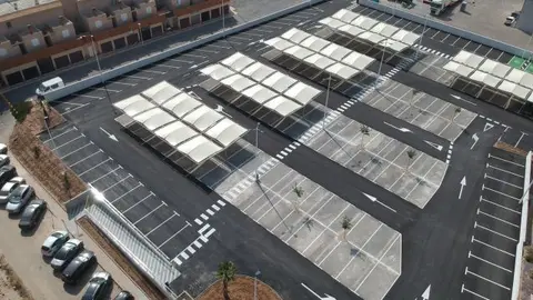 Panor&aacute;mica del nuevo park&iacute;ng gratuito en La Manga. 