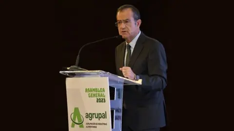 El presidente de Agrupal, Jos&eacute; Garc&iacute;a, durante su intervenci&oacute;n.