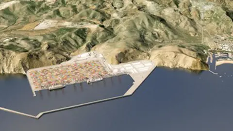 Reproducci&oacute;n artificial de c&oacute;mo quedar&iacute;a el puerto de El Gorguel.