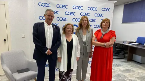 El presidente de la Asociaci&oacute;n de Graduados Sociales de la Comarca de Cartagena, Jos&eacute; Moreno; la presidenta de COEC, Ana Correa; la directora general del SEF, Marisa L&oacute;pez, y la presidenta del CEEIC, Nuria Castillo, en la jornada informativa sobre ayudas a la contrataci&oacute;n indefinida.