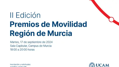 Cartel de los II Premios de Movilidad de la Regi&oacute;n de Murcia de la UCAM.