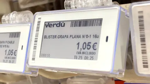 Ejemplo de las nuevas etiquetas digitales de la ferretera Verd&uacute;.