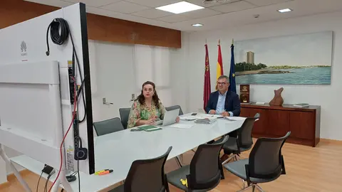 El consejero de Medio Ambiente, Universidades, Investigaci&oacute;n y Mar Menor, Juan Mar&iacute;a V&aacute;zquez, interviene en la Conferencia Sectorial de Medio Ambiente por videoconferencia.