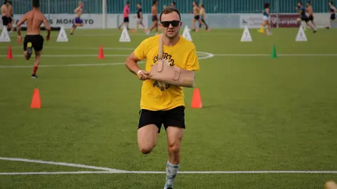 Moisės Manzanares en uno de sus entrenamientos.