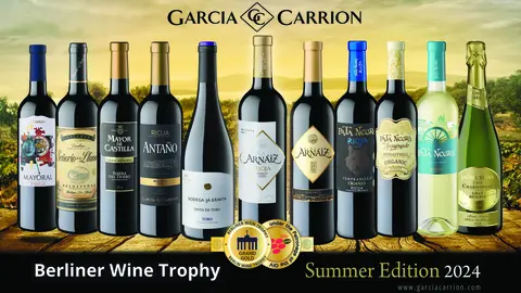 Cartel de las medallas de Garc&iacute;a Carri&oacute;n en el Berliner Wine Trophy - Summer Edition (BTW).