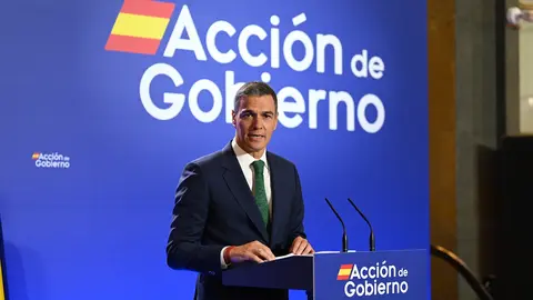 Imagen de archivo del presidente del Gobierno, Pedro S&aacute;nchez, durante su intervenci&oacute;n en el acto de inauguraci&oacute;n del curso pol&iacute;tico celebrado en el Instituto Cervantes. (Pool Moncloa / Borja Puig de la Bellacasa)