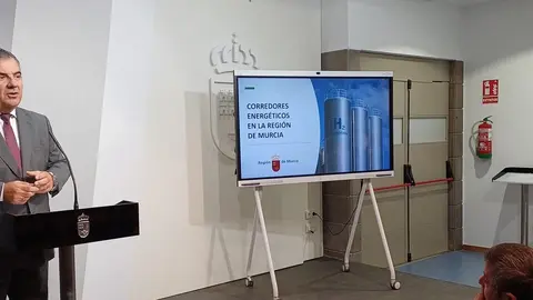 El consejero de Medio Ambiente, Juan Mar&iacute;a V&aacute;zquez, explica los detalles de los corredores energ&eacute;ticos que la Regi&oacute;n necesita para el crecimiento industrial y avanzar en la descarbonizaci&oacute;n y que propone al Ministerio para la Transici&oacute;n Ecol&oacute;gica y el Reto Demogr&aacute;fico.