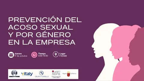 Cartel de la jornada de prevenci&oacute;n de acoso en la empresa de la Fundaci&oacute;n del Metal, Grupo Carrillo y Vitaly.