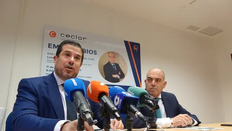 El presidente de Ceclor, Juan J&oacute;dar, y el presidente de ATA, Lorenzo Amor, en la jornada 'Empresabios'. (Ceclor)