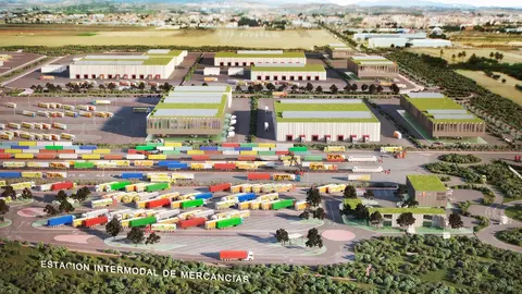 Recreaci&oacute;n del aparcamiento de la Ciudad Agroalimentaria y del Transporte de la Regi&oacute;n de Murcia. (CARM)