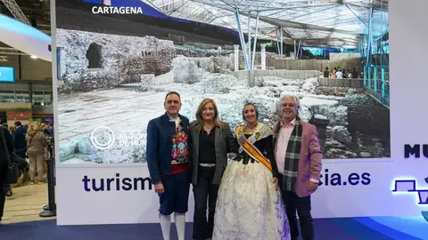 Imagen de la reuni&oacute;n en Fitur. (Ayuntamiento de Cartagena)