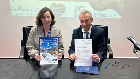 La UCAM y SEMERGEN firman un convenio de colaboraci&oacute;n durante el II Encuentro Europeo de Inteligencia Artificial aplicada a la Salud. (UCAM)