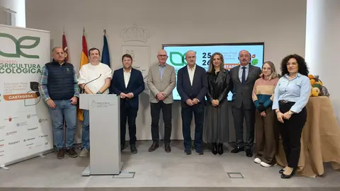 El secretario general de la Consejer&iacute;a de Agua, Agricultura, Ganader&iacute;a y Pesca, Francisco Gonz&aacute;lez Zapater, durante la presentaci&oacute;n del Congreso de Agricultura Ecol&oacute;gica. (CARM)