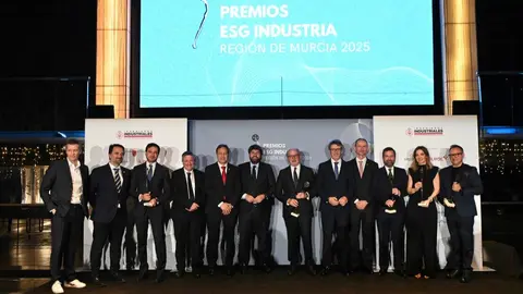 Galardonados en la segunda edici&oacute;n de los Premios ESG-Industria del COIIRM. (CARM)
