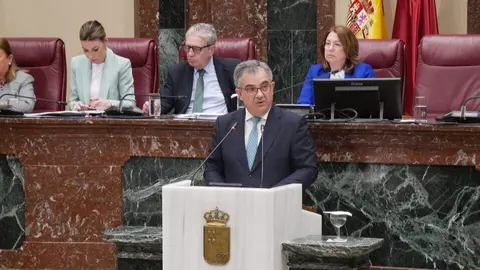 El consejero de Medio Ambiente, Juan Mar&iacute;a V&aacute;zquez, durante su comparecencia en la Asamblea Regional. (CARM)