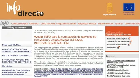 Nueva convocatoria del 'Cheque Internacionalizaci&oacute;n'. (CARM)