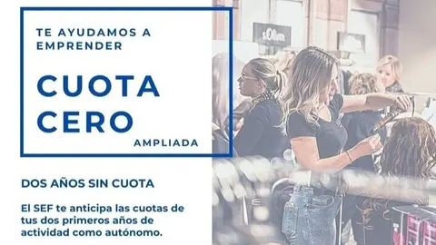 Cartel de la &lsquo;Cuota Cero ampliada&rsquo; del SEF. (CARM)