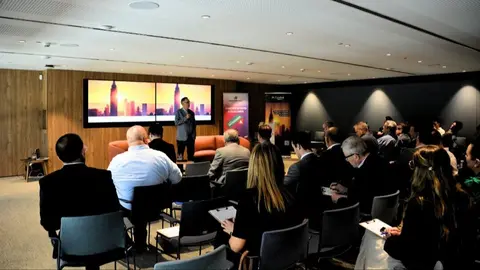 Un momento del evento de Innoventures Capital en CaixaBank. (Bien Dicho Comunicaci&oacute;n)