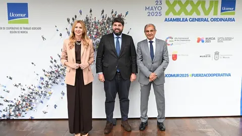 Imagen de L&oacute;pez Miras durante la clausura de la XXXVI Asamblea General Ordinaria de Ucomur. (CARM)