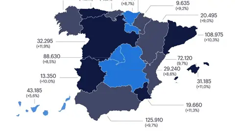 Contrataci&oacute;n en verano seg&uacute;n CCAA. (Randstad)