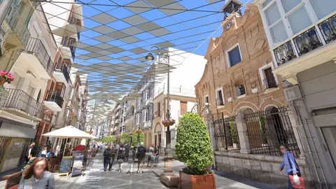 Imagen del proyecto 'Teselas' de sombra. (Ayuntamiento de Cartagena)