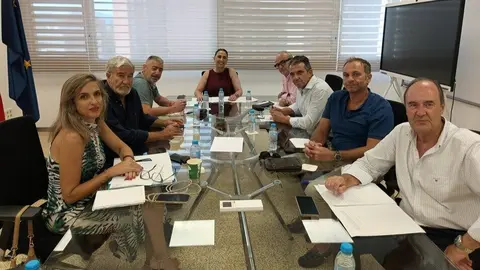 La consejera Sara Rubira en la reuni&oacute;n con las organizaciones COAG, Asaja, UPA y Fecoam. (CARM)