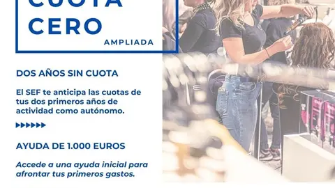Cartel de la &acute;Cuota Cero'. (CARM)