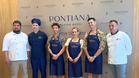 Los chefs, de izquierda a derecha: Luis Silva (Gasma), Francisco Picardo (Chef Hotel), Roberto Bosquet, Vicky Calleja, Alberto Ugarte y Ferr&aacute;n Leixa (Gasma). (Magic Hotel Group)