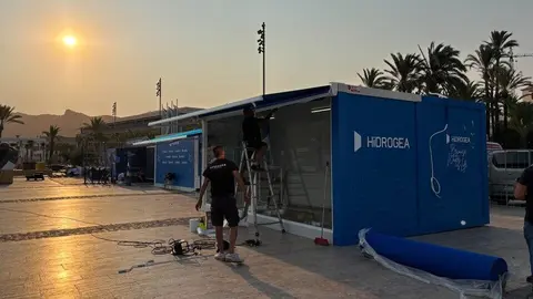 Imagen del montaje del stand. (Hidrogea)