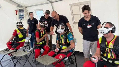 Equipo de investigadores de la UCAM en unas maniobras de gesti&oacute;n de emergencias de la OTAN. (UCAM)