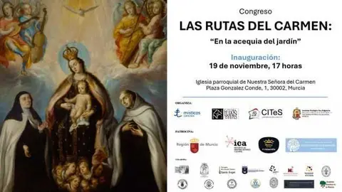 Cartel de la primera edici&oacute;n de 'Las Rutas del Carmen: En la acequia del jard&iacute;n'. (Asociaci&oacute;n Cultural Santa Teresa de Jes&uacute;s y San Juan de la Cruz)