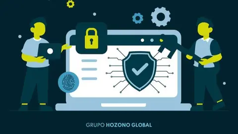 Infograf&iacute;a que representa la ciberseguridad de Hozono Global. (Hozono Global)