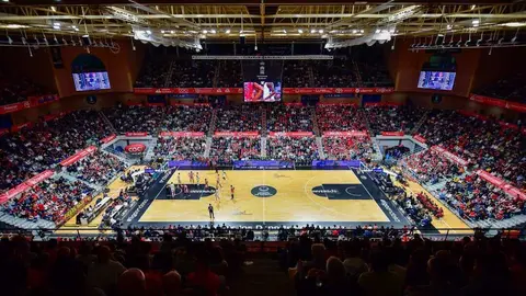 Imagen del Palacio de los Deportes durante un partido de baloncesto. (Portavoz)