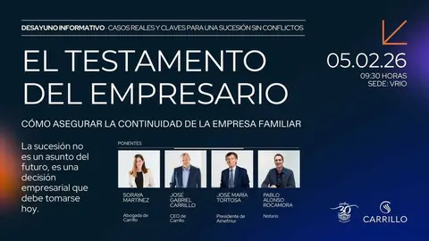 Imagen de la jornada sobre 'El testamento del empresario' que abordan Carrillo y Amefmur.