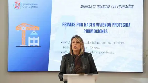 Rueda de prensa de la alcaldesa, Noelia Arroyo, sobre nuevas propuestas del PGOU. (Ayuntamiento de Cartagena)