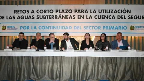El presidente de la Comunidad, Fernando L&oacute;pez Miras, asisti&oacute; hoy a la asamblea del Sindicato Central de Regantes del Acueducto Tajo-Segura (Scrats) celebrada en Jumilla. (CARM)
