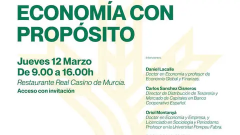 Cartel del 'Encuentro 60. Econom&iacute;a con prop&oacute;sito' de Caja Rural Regional. (Caja Rural Regional)