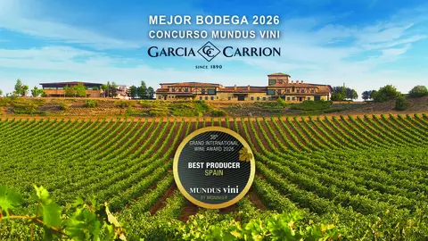 Infograf&iacute;a del reconocimiento como Mejor Bodega Espa&ntilde;ola de Garc&iacute;a Carri&oacute;n en Mundus Vini 2026. (Garc&iacute;a Carri&oacute;n)