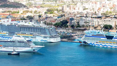Escala m&uacute;ltiple de cruceros en el puerto de Cartagena. (Autoridad Portuaria)