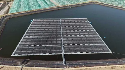Planta fotovoltaica flotante en las fincas de Perich&aacute;n en Ca&ntilde;ada Real. (Portavoz)
