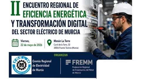 Partel del cartel del 'II Encuentro de Eficiencia Energ&eacute;tica y Transformaci&oacute;n Digital del Sector El&eacute;ctrico'. (FREMM)