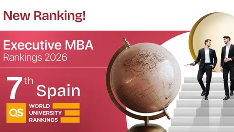 Cartel que marca la posici&oacute;n de ENAE en el QS Executive MBA Rankings 2026. (ENAE)