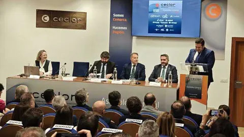 Intervenci&oacute;n de Juan J&oacute;dar, presidente de Ceclor, durante la Asamblea General de la patronal lorquina. (Ceclor)