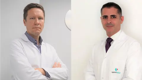 Jos&eacute; Ram&oacute;n Olalla, jefe del Servicio de Diagn&oacute;stico por la Imagen del Hospital Quir&oacute;nsalud Murcia, y&nbsp;Crist&oacute;bal Moreno, ur&oacute;logo del Hospital Quir&oacute;nsalud Murcia. (Quir&oacute;n)