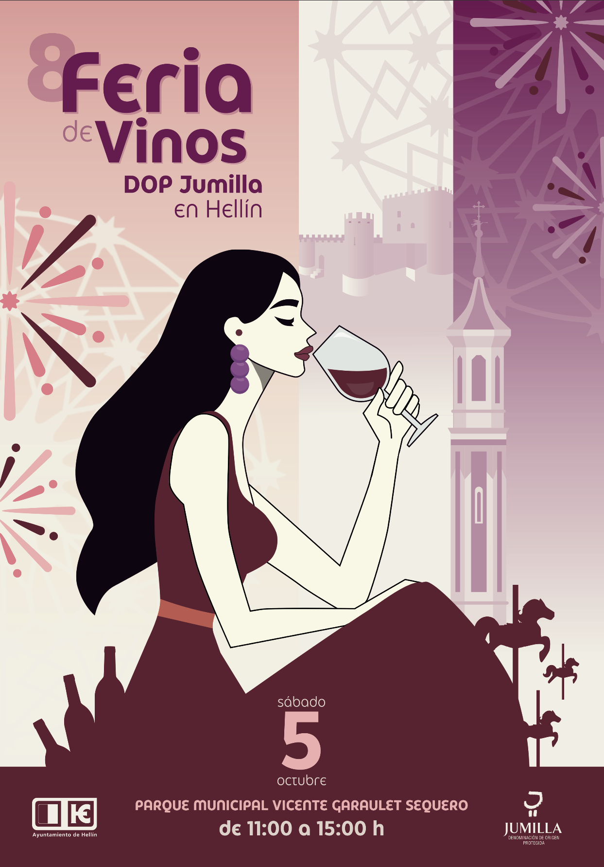 Cartel de la Feria de vinos DOP Jumilla en Hellín.