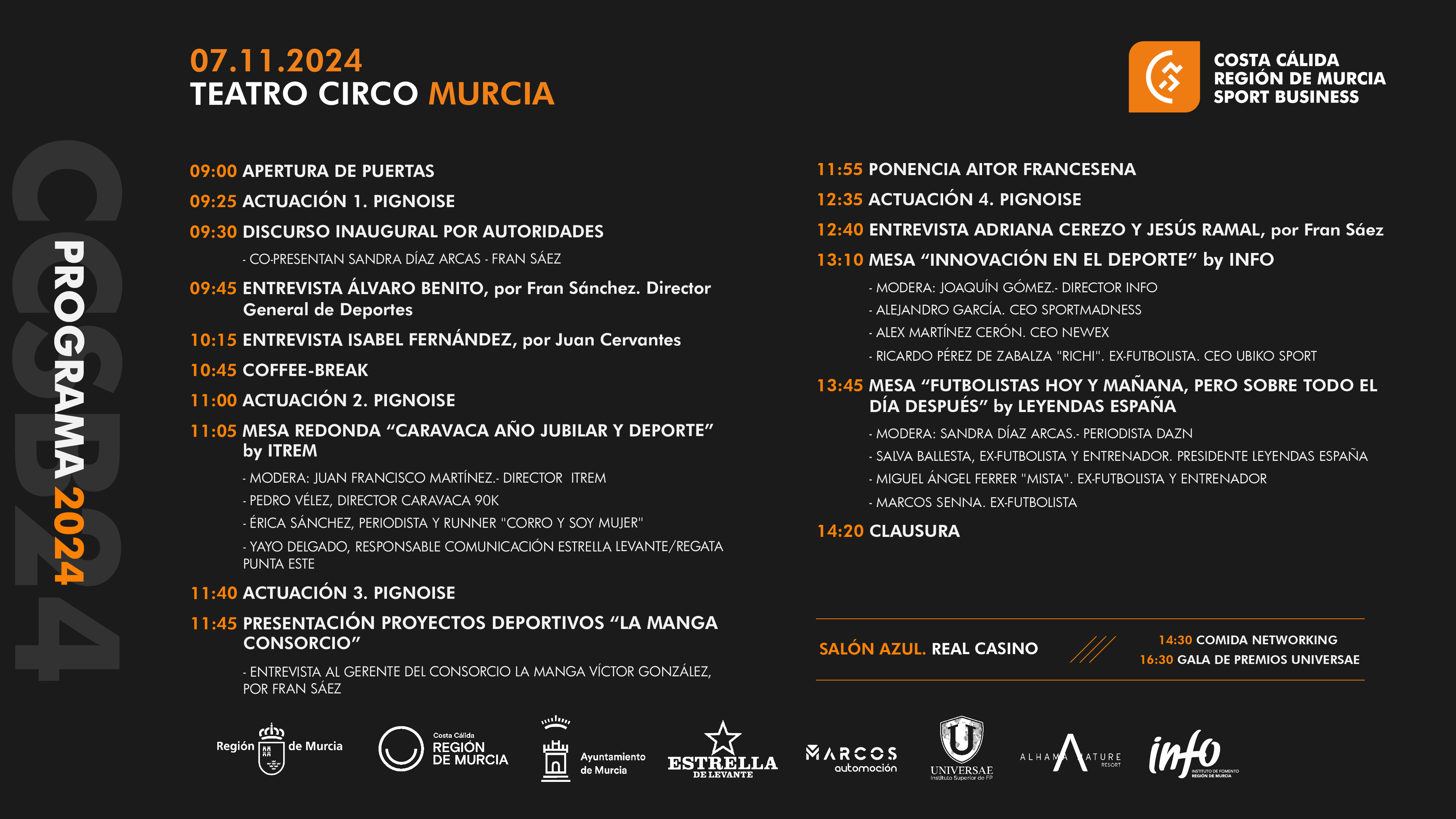 Programación del evento.
