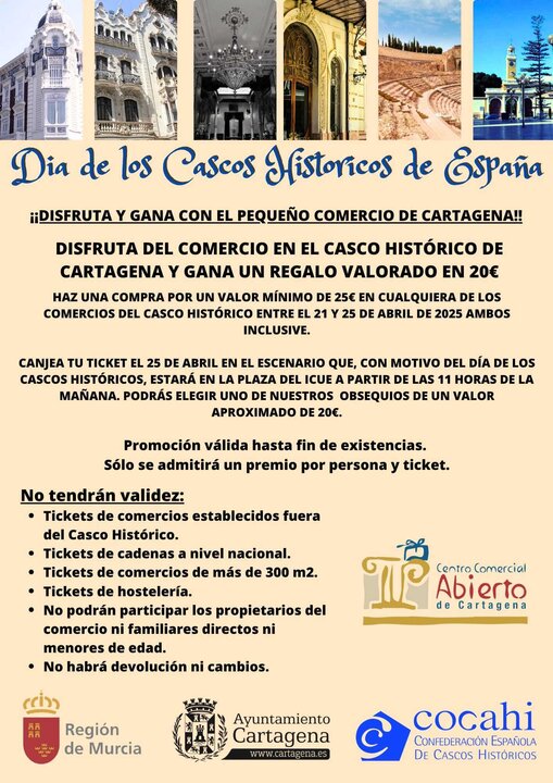Cartel del Día de los Cascos Históricos de España. (Ayuntamiento de Cartagena)