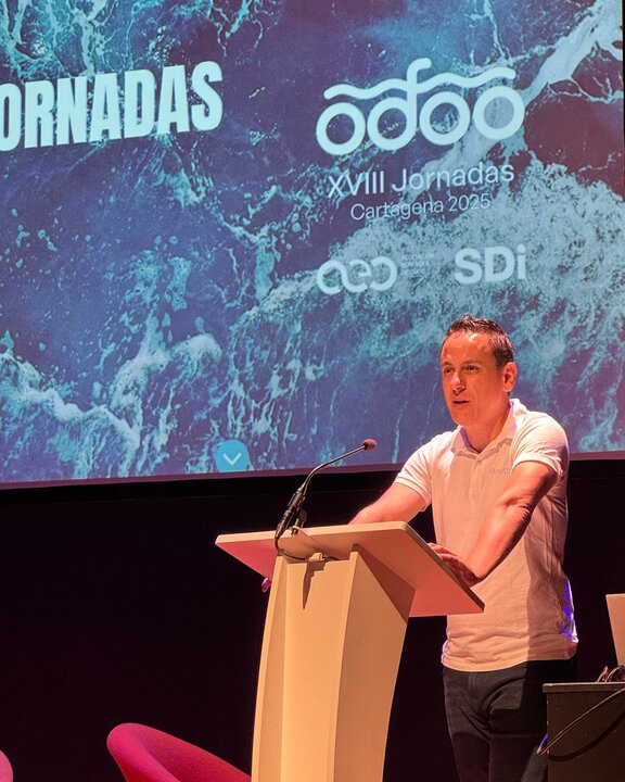 Nacho Hermoso de Mendoza, presidente de AEODOO,en la apertura de las jornadas. (SDi)