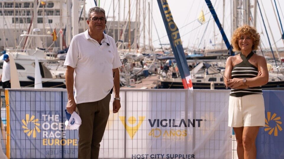 Encarna Ortiz Asensio, presidenta del Consejo de Administración de Vigilant, en la parada de The Ocean Race Cartagena. (Grupo Vigilant)